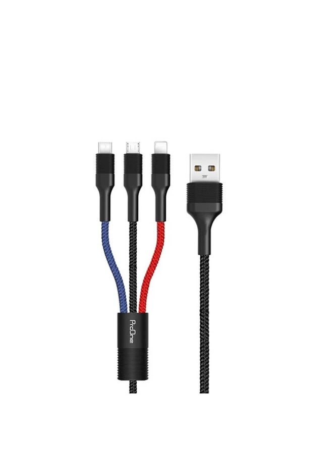 ProOne PCC280 USB to Micro USB, USB-C, Lightning Cable - Image 1